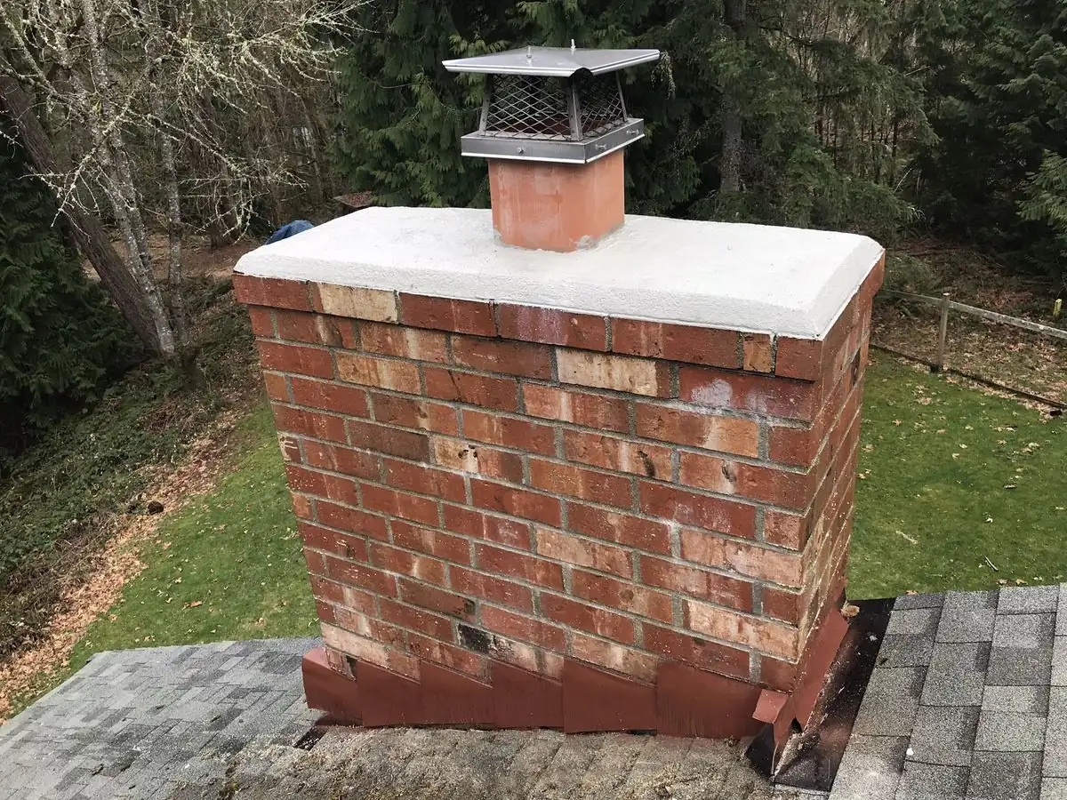 After: New chimney crown professionally rebuilt